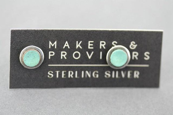 small silver & copper patina cup stud - Makers & Providers