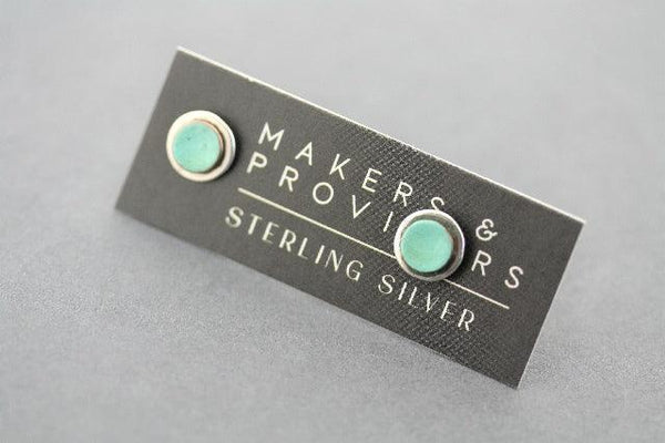small silver & copper patina cup stud - Makers & Providers