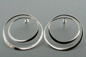 spiral hoop stud - sterling silver - Makers & Providers