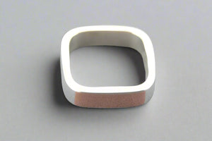 Squared silver with copper inlay ring - Makers & Providers