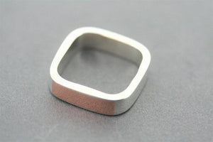 Squared silver with copper inlay ring - Makers & Providers
