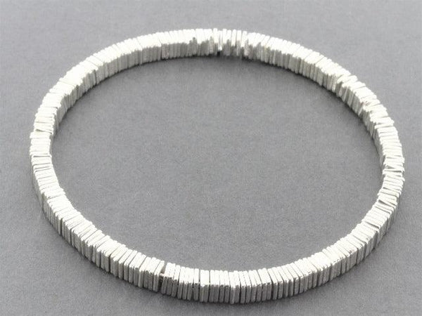 square disc bead stacked bangle - sterling silver