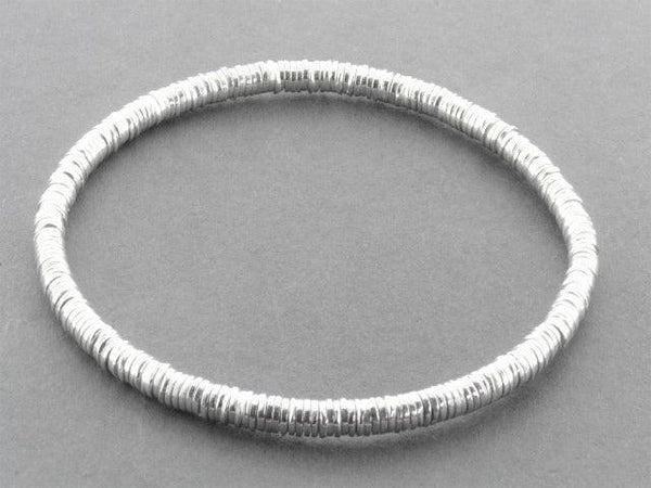 stacked 4 mm circle disc bead bangle - sterling silver - Makers & Providers