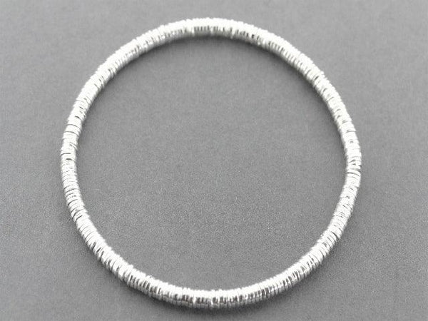 stacked 4 mm circle disc bead bangle - sterling silver
