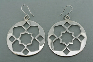 star cutout large circle earring - Makers & Providers