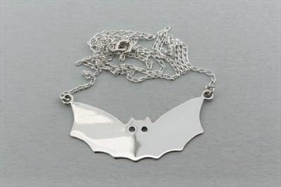 sterling silver bat necklace