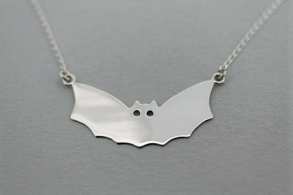 sterling silver bat necklace