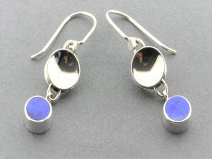Two pieces drum earrings with lapis - sterling silver - Makers & Providers