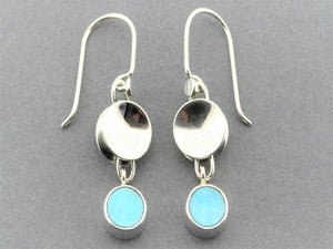 Two pieces drum earrings with turquoise - sterling silver - Makers & Providers