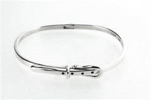 sterling silver bangle with buckle detail