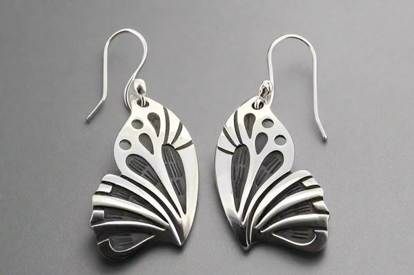 sterling silver butterfly wing earrings