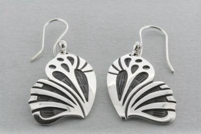 sterling silver butterfly wing earrings