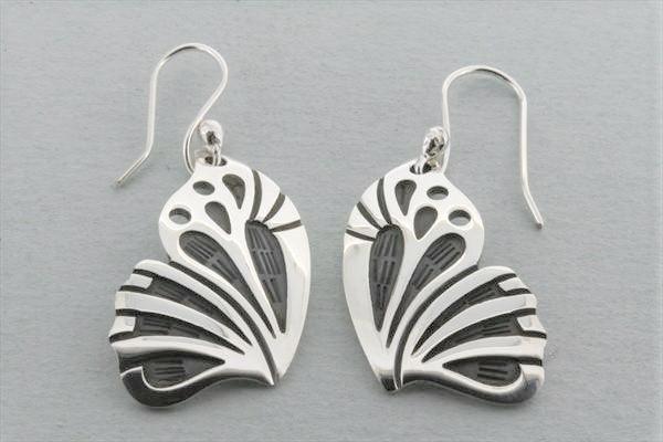 sterling silver butterfly wing earrings
