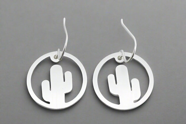 sterling silver cactus earring