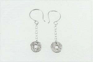sterling silver chain & textured circle earring - Makers & Providers