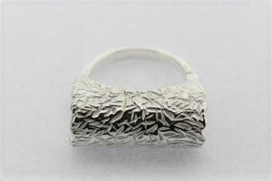 sterling silver ring with textured treatment