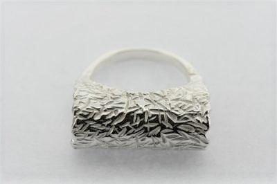 sterling silver ring with textured treatment