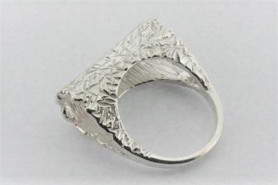 sterling silver ring with textured treatment