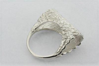 sterling silver ring with textured treatment