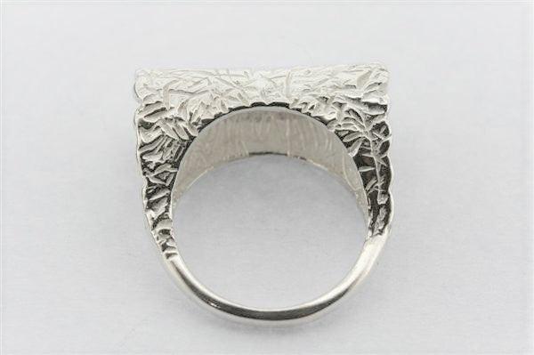 sterling silver ring with textured treatment