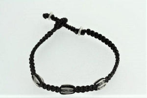 3 Silver Bead String Bracelet - Black - pure silver - Makers & Providers
