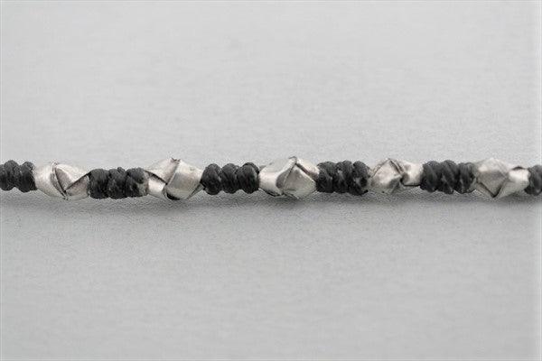 folded bead bracelet - black - pure silver - Makers & Providers