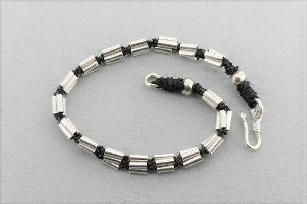 4 tube bracelet - black - pure silver - Makers & Providers