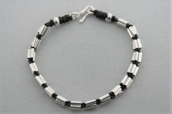 4 tube bracelet - black - pure silver - Makers & Providers