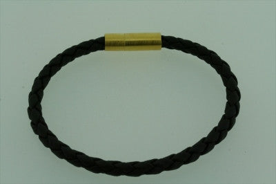 19cm Black Rubber Magnet Bracelet - gold plated - Makers & Providers