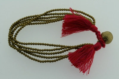 5 strand brass bead & tassle bracelet - Makers & Providers