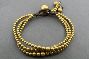 3 strand brass bead bracelet - Makers & Providers