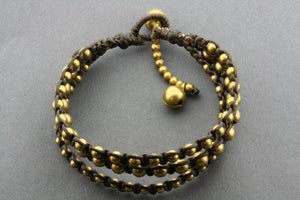 3 strand brass bead choc thread bracelet - Makers & Providers