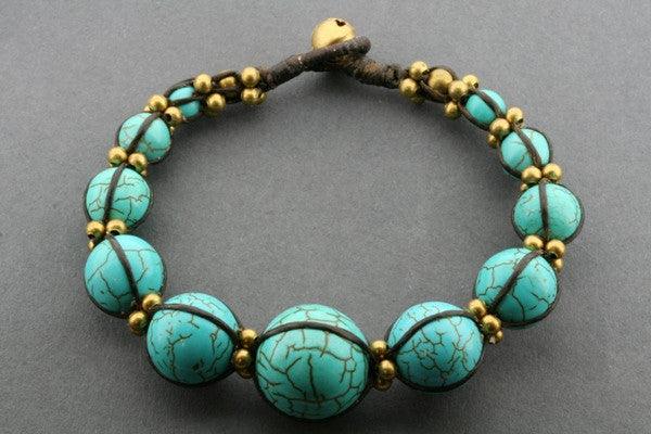ball bead bracelet - turquoise