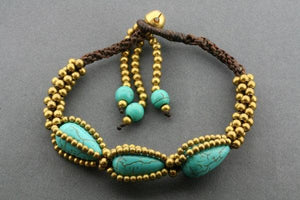 teardrop bead turquoise bracelet - Makers & Providers
