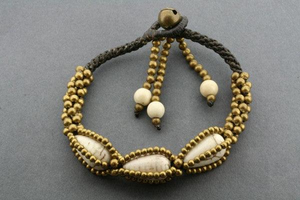 teardrop bead bracelet - white - Makers & Providers