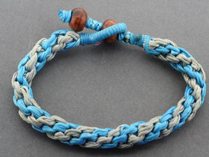 plaited rope bracelet - turquoise/grey - Makers & Providers
