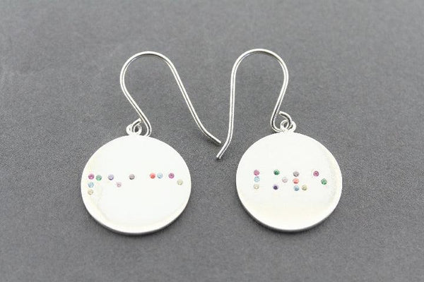 Braille multi coloured earring