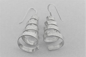 Coil cone earring - fine silver - Makers & Providers