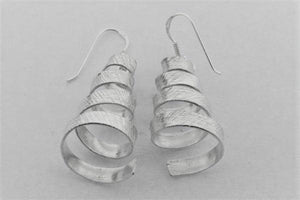 Coil cone earring - fine silver - Makers & Providers