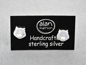 wombat face stud -sterling silver - Makers & Providers