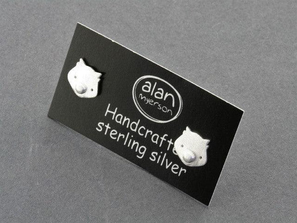 wombat face stud -sterling silver - Makers & Providers