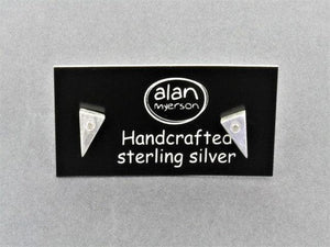triangle with stone stud - sterling silver - Makers & Providers