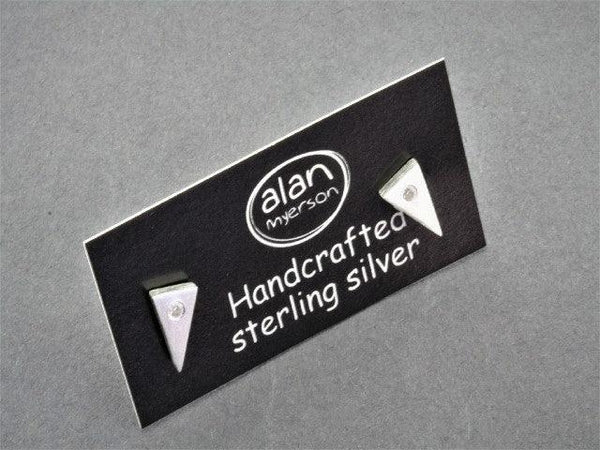 triangle with stone stud - sterling silver - Makers & Providers
