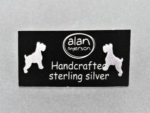 Dog stud - schnauzer - sterling silver - Makers & Providers