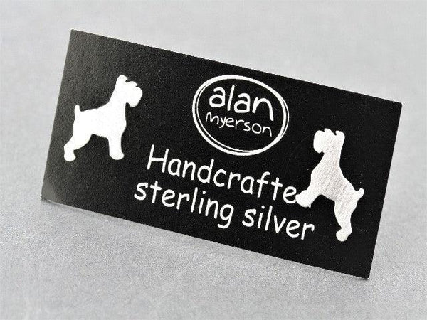 Dog stud - schnauzer - sterling silver