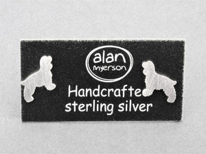 Dog stud - Spaniel - sterling silver - Makers & Providers