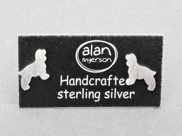 Dog stud - Spaniel - sterling silver