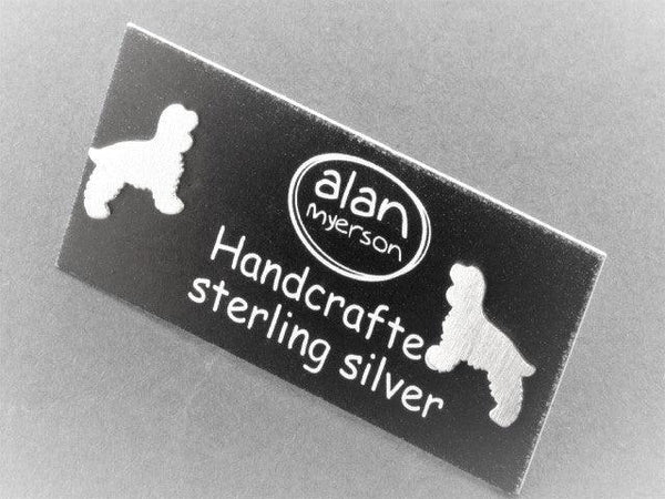 Dog stud - Spaniel - sterling silver - Makers & Providers