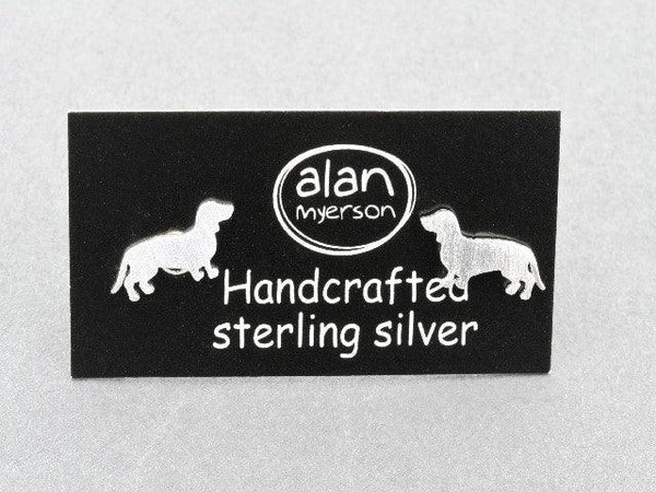 Dog stud - Dachshund - sterling silver