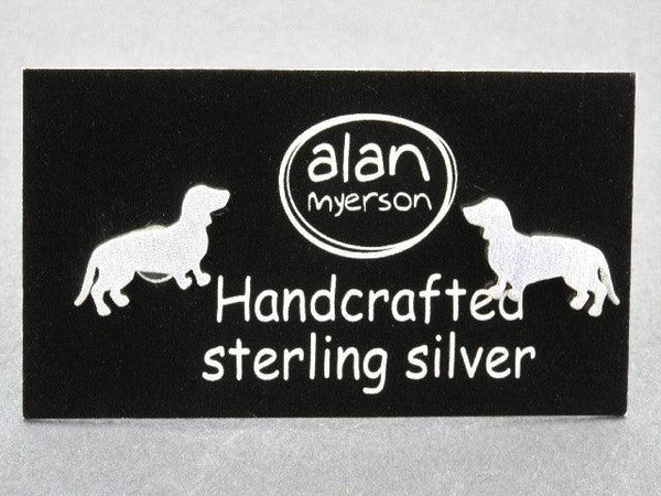 Dog stud - Dachshund - sterling silver